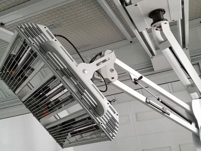 Infrared paint curing lamp for partial paint drying job (optional)