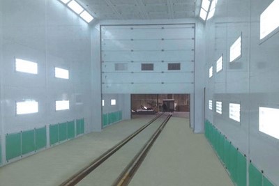 Hydraulic vertical lift door