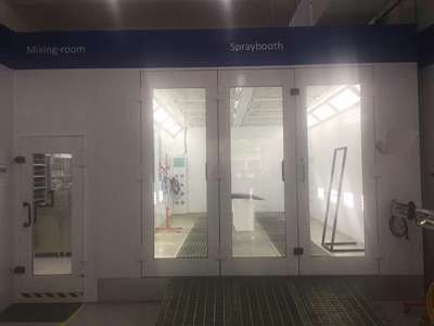 Large Bus Spray Booth with 3D Car Lift Solution in Indonesia